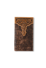 Ariat Ariat Brown Croc Print with Tooled Accent A3552802 Rodeo Wallet