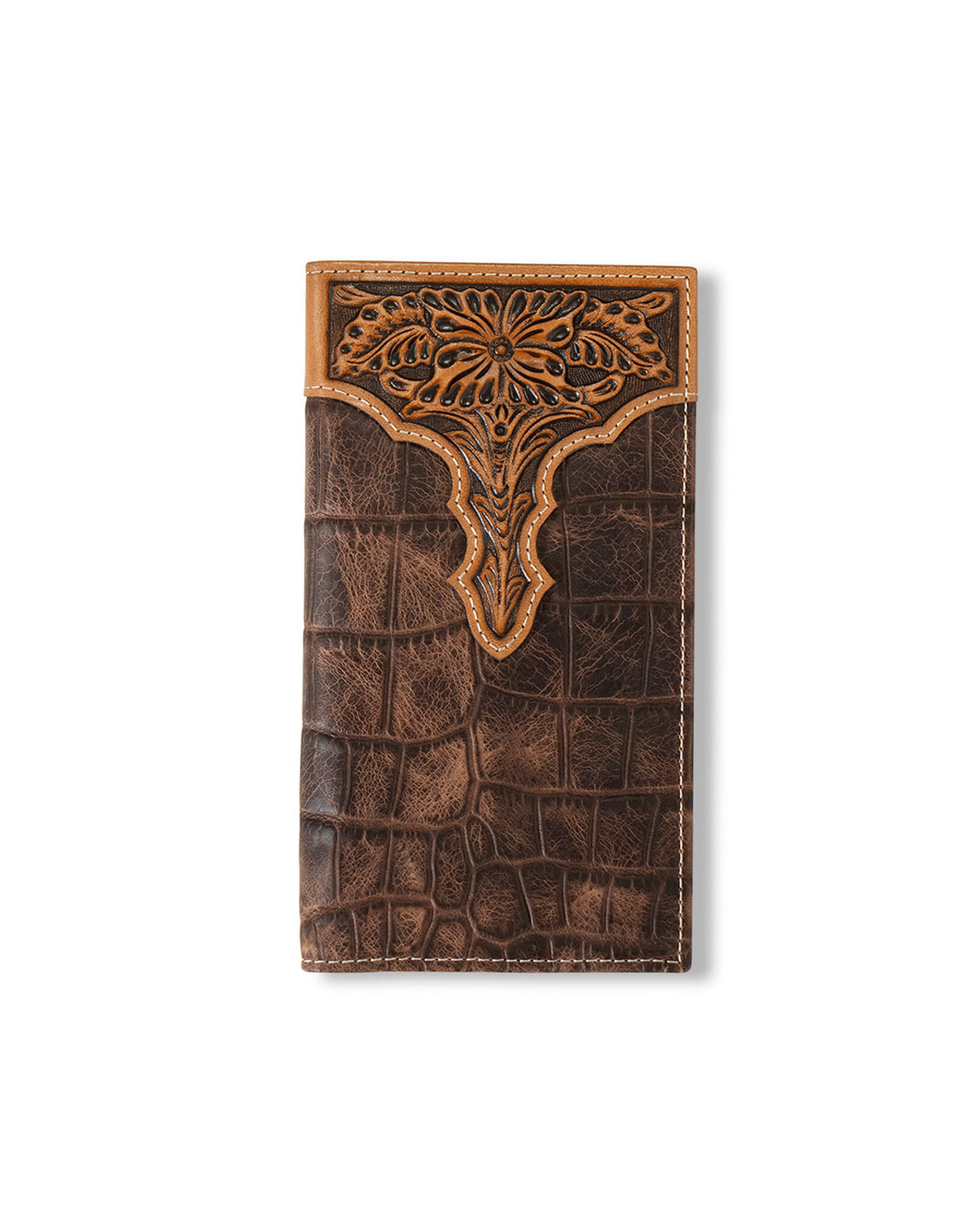 Ariat Ariat Brown Croc Print with Tooled Accent A3552802 Rodeo Wallet
