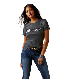 Ariat Ariat Ladies Cowhide Logo 10045467 Charcoal Heather T-Shirt