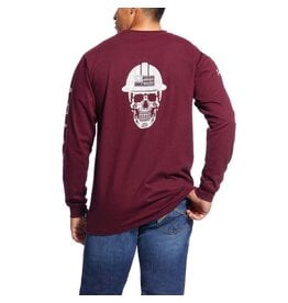 Ariat Ariat Men's FR Cat 2 Roughneck Skull Logo 10026435 Burgundy Long Sleeve Shirt