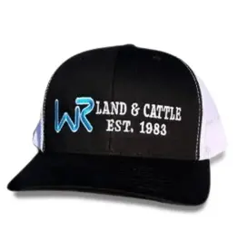 Whiskey Bent Hat Co. WR Land & Cattle Black/Teal Trucker Cap