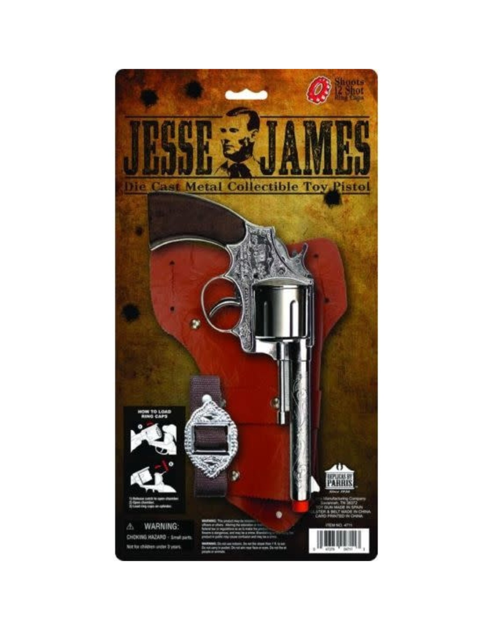 Parris Toys Parris Jesse James Cap Gun Holster Set 4711C