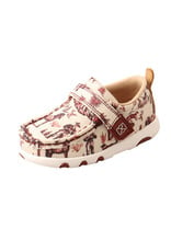 Twisted X Toddler Driving Moc Maroon Ivory ICA0028