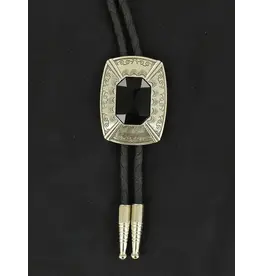 Double S Double S Rectangle W/ Black Stone Bolo Tie 22868
