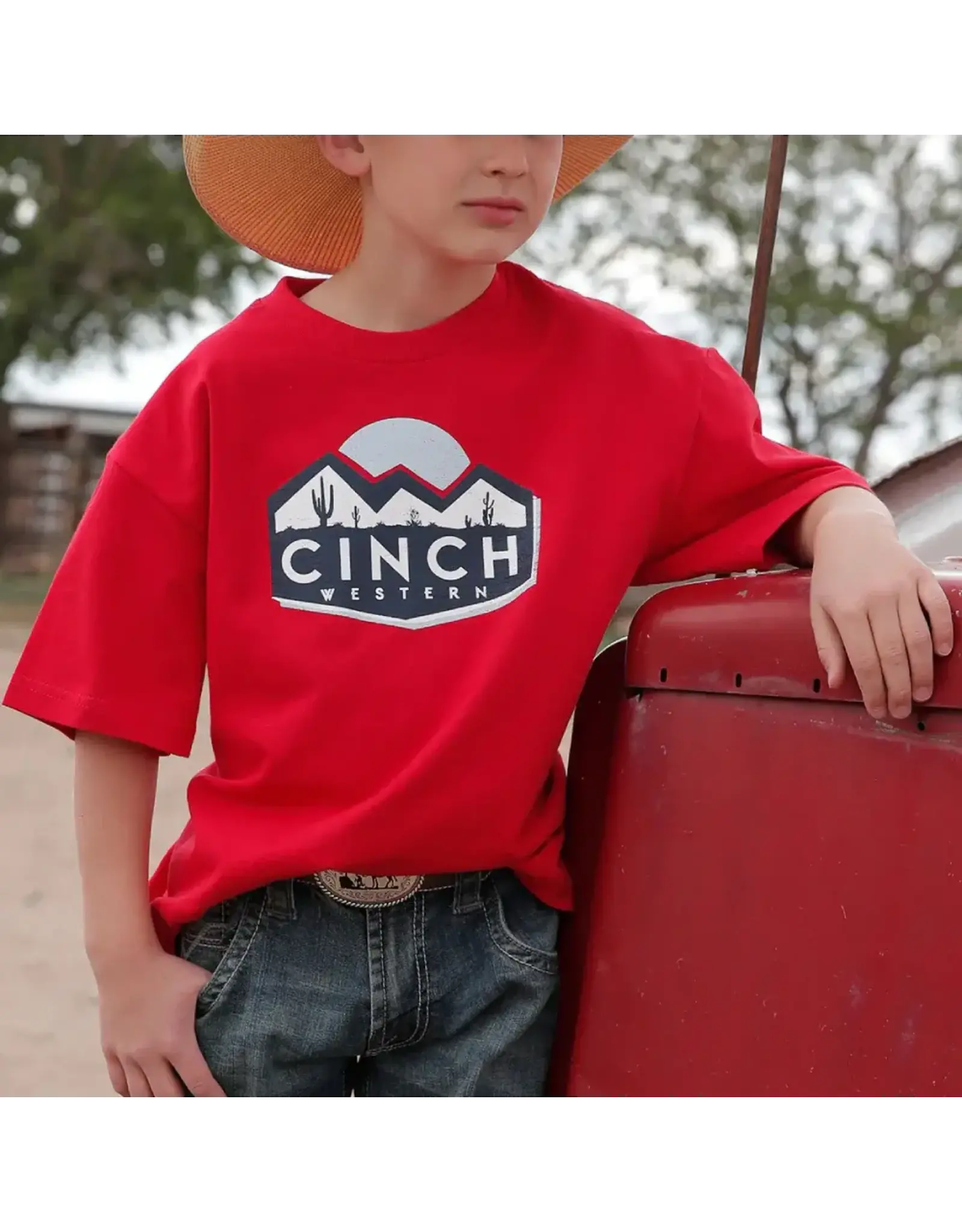 Cinch Cinch Boys Cinch Western Logo MTT7670130 Red Tee