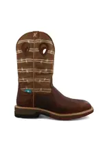 Twisted X Men's Brown Top W/Barbed Wire Cellstretch MXBAW05 Alloy Toe Work Boots