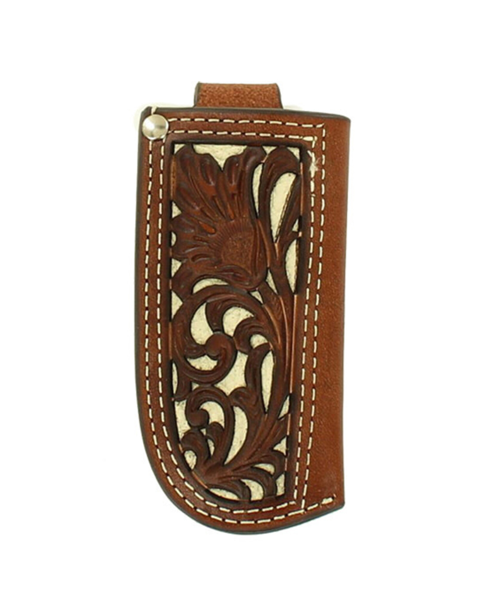 Nocona Nocona Mahogany Tooled Inlay Knife Sheath 1804612