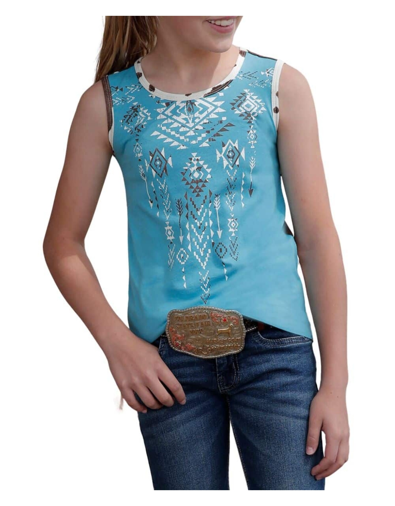 Cinch Cinch Kids Cowprint Tank Top CTK8790001 LTB