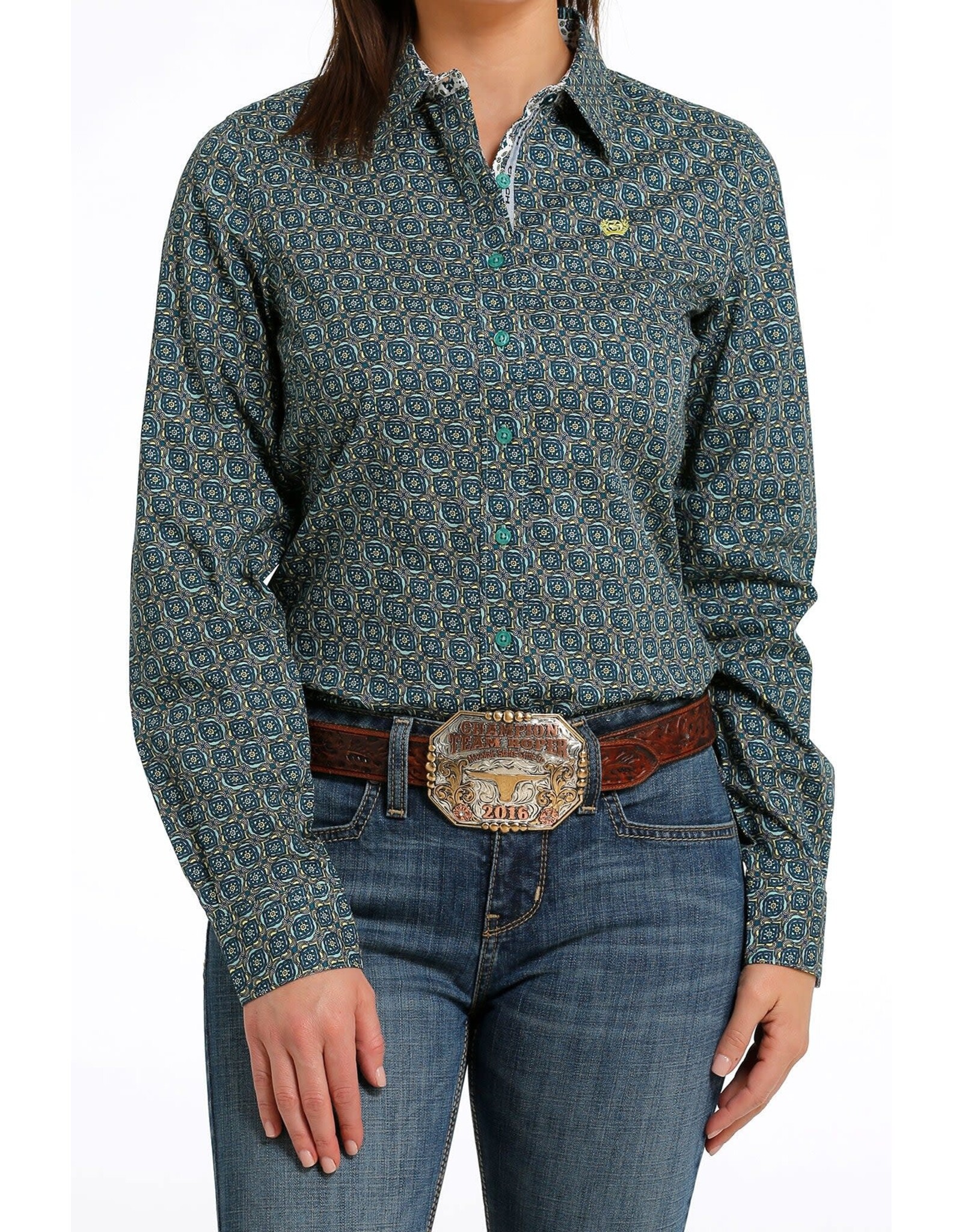 Cinch Ladies Long Sleeve Button up Multi Color Print MSW9165034 MUL Western Shirt