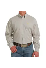 Cinch Mens White Print MTW1105587 WHT Stretch Long Sleeve Shirt