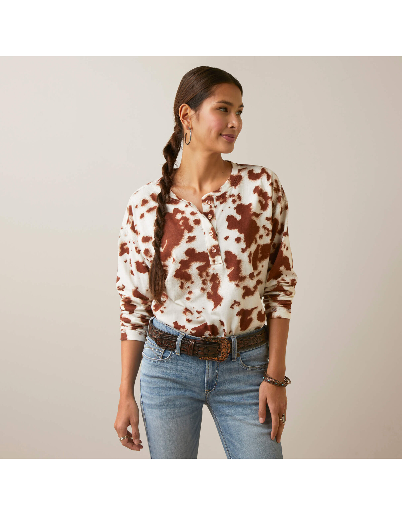 Ariat Ariat Ladies Relaxed Henley Paint 10046442 Blouse