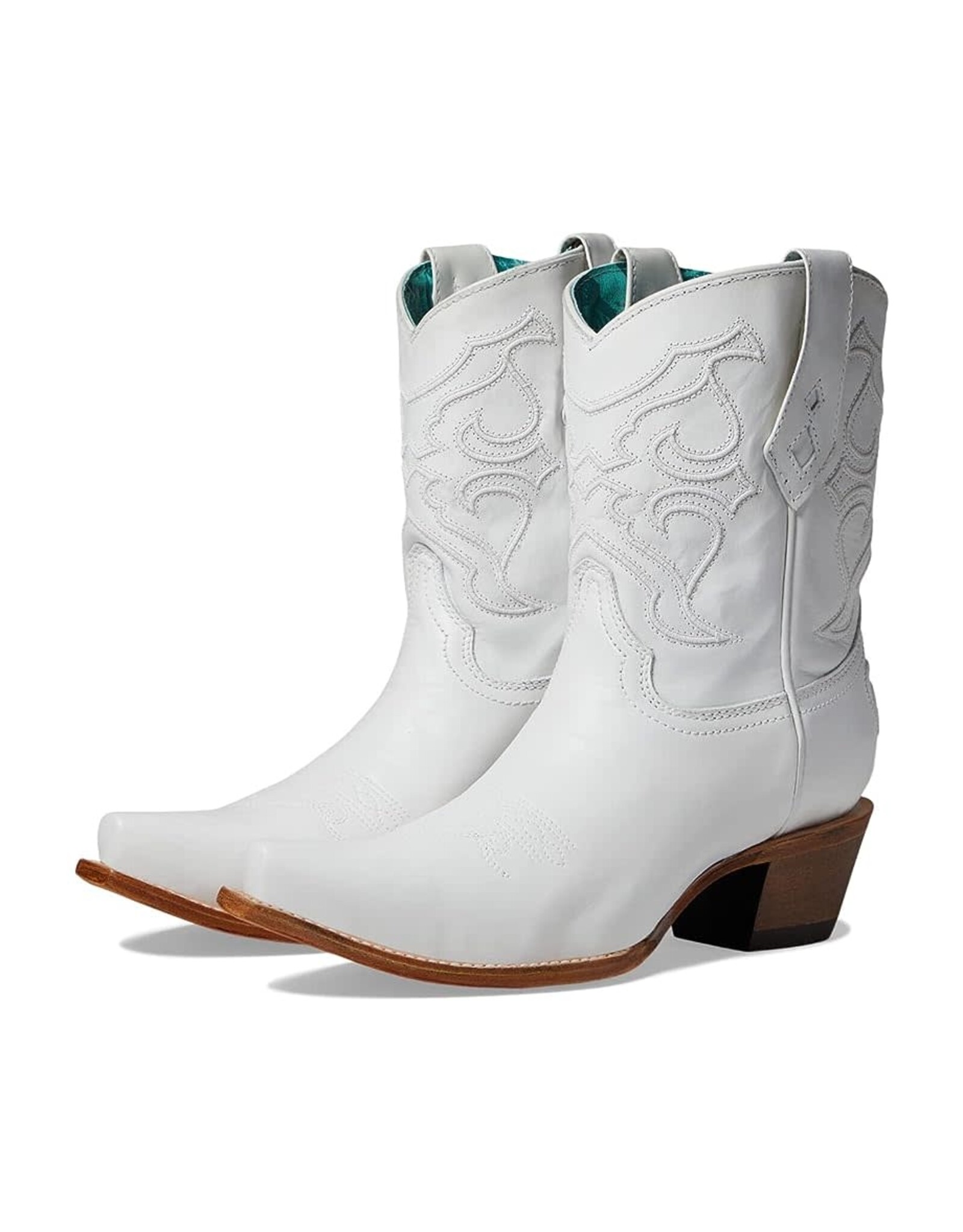 Corral Corral Ladies White Embroidered Western Ankle Boots Z5071