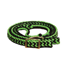 Mustang NRCustom Braided 3/4”x8’ Barrel Racing Reins 8106 ND Lime/Black