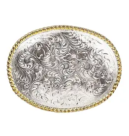 Nocona Nocona Gold/Silver Floral 37220 Belt Buckle