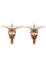 Blazin Roxx Blazin Roxx Serape Steer Skull Earrings 30950