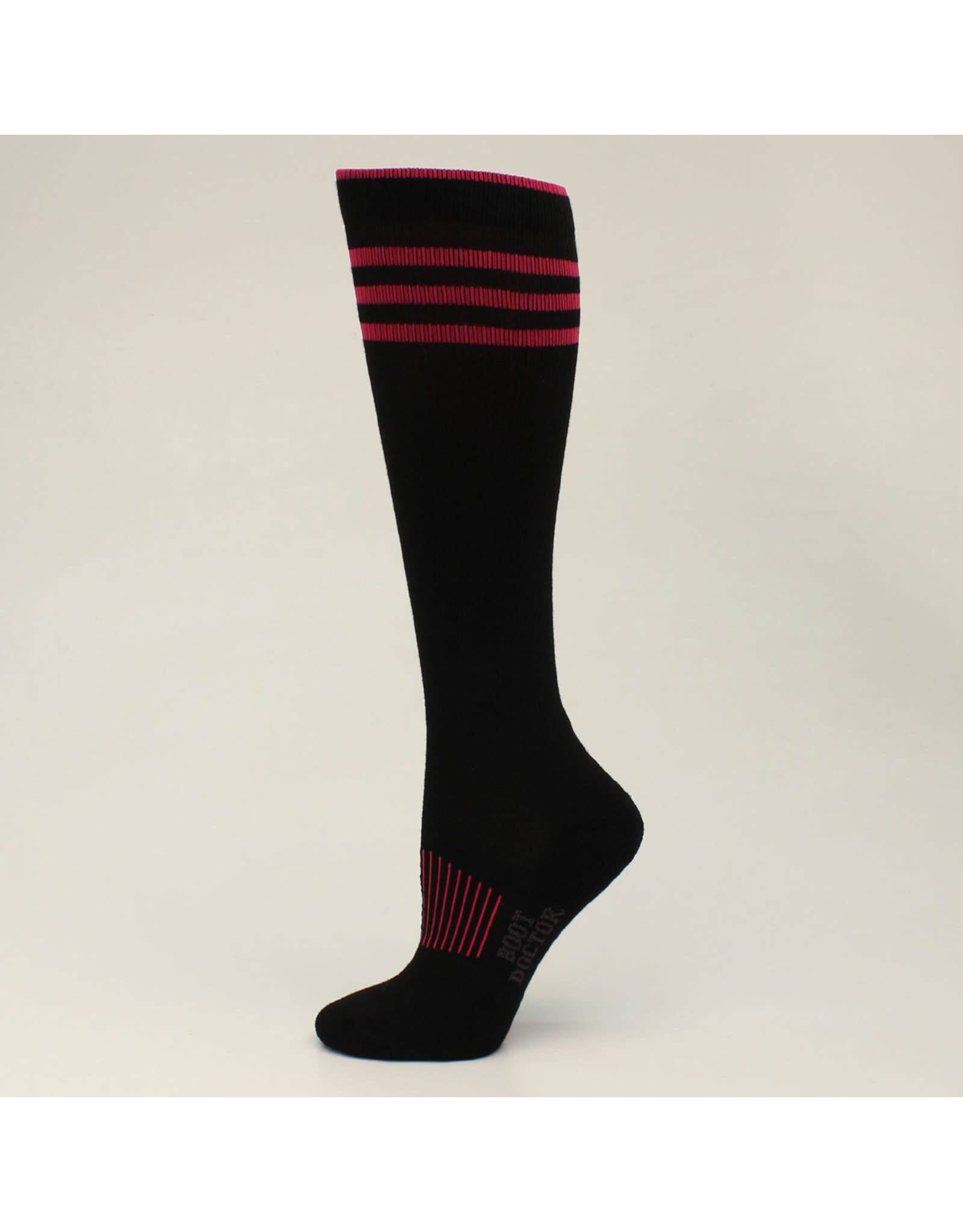 Boot Doctor Boot Doctor Black/Fuschia 0415001 Over the Calf Socks Sz. Medium