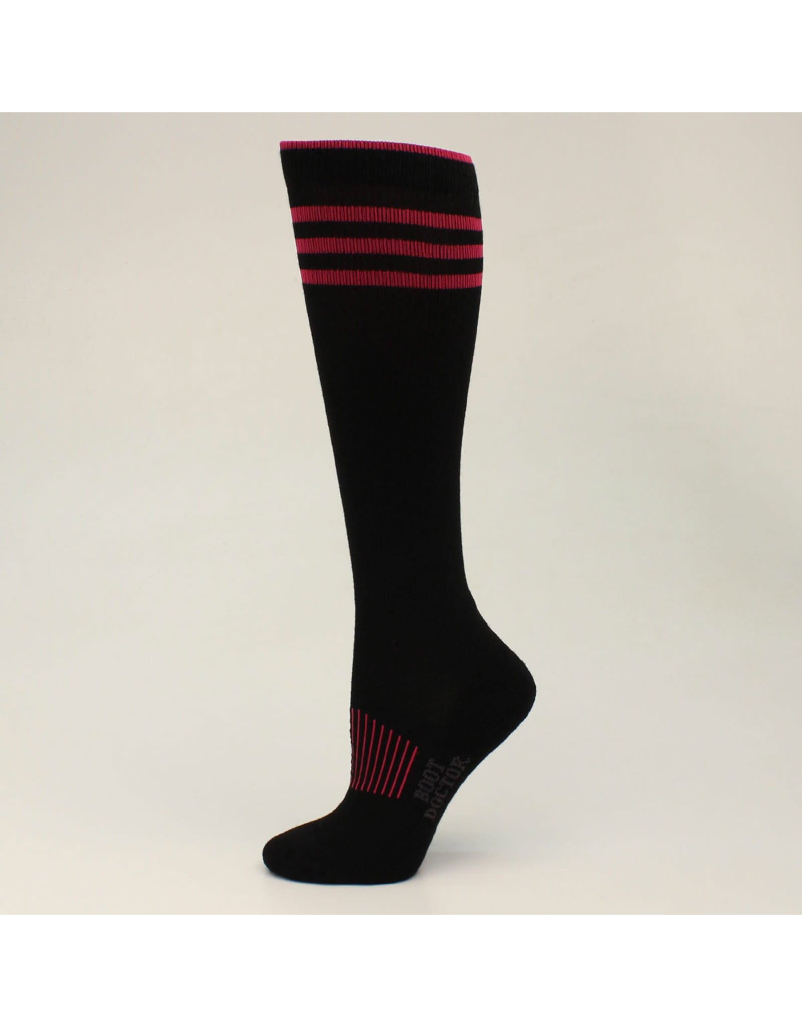 Boot Doctor Boot Doctor Black/Fuschia 0415001 Over the Calf Socks Sz. Large