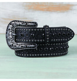 Nocona Ladies Black Studded Bling Belt N3410201