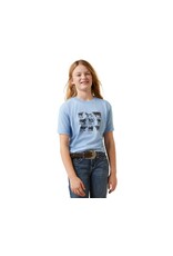 Ariat Girls Cow Chart 10047598 Light Blue Heather T-Shirt