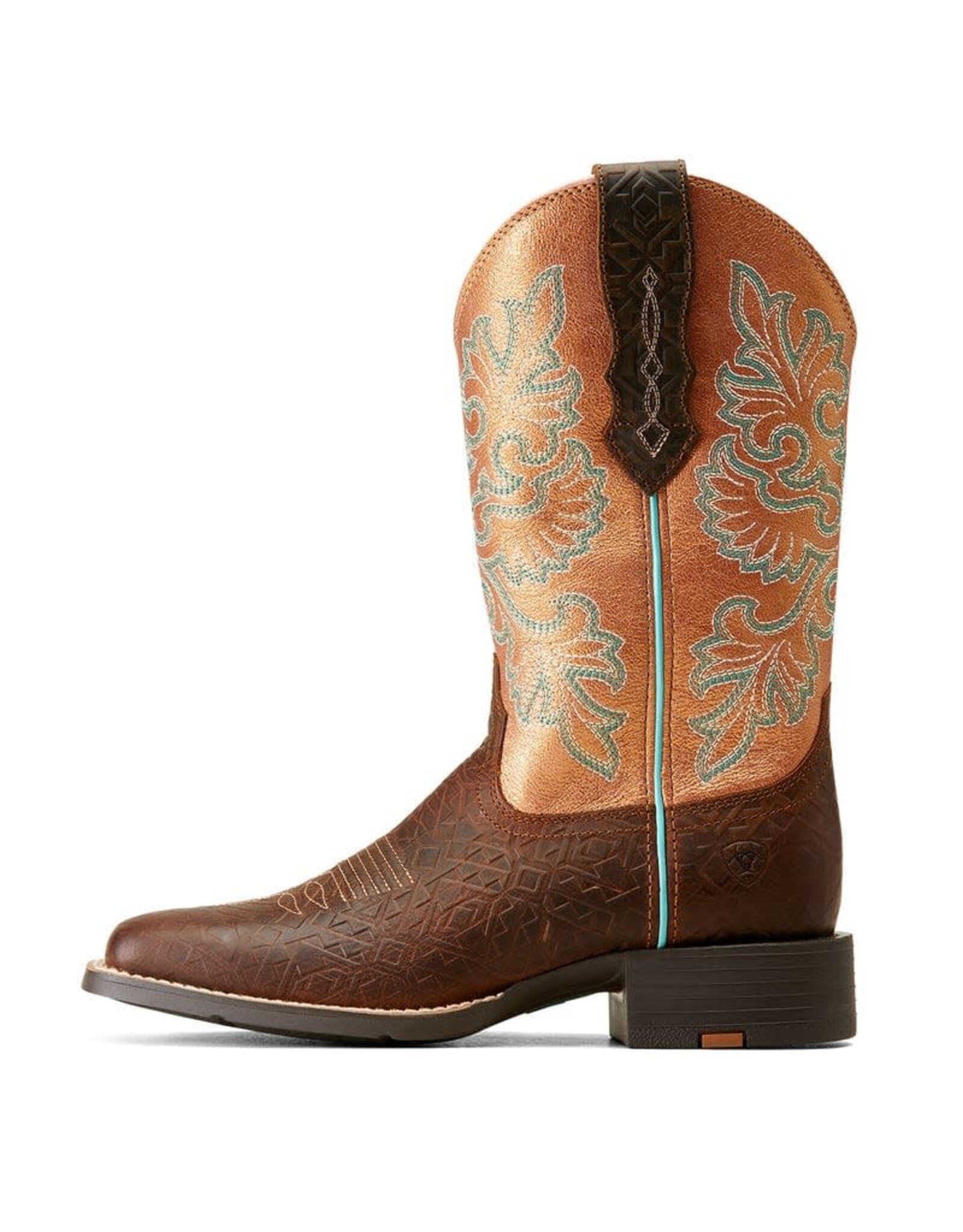 Ariat Ladies Round Up Stretchfit 10047039 Toasted Blanket Embossed/Copper Glow Western Boots