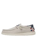 Hey Dude  Men's Wally Patriotic Off White 40001-1K1 Casual Shoes