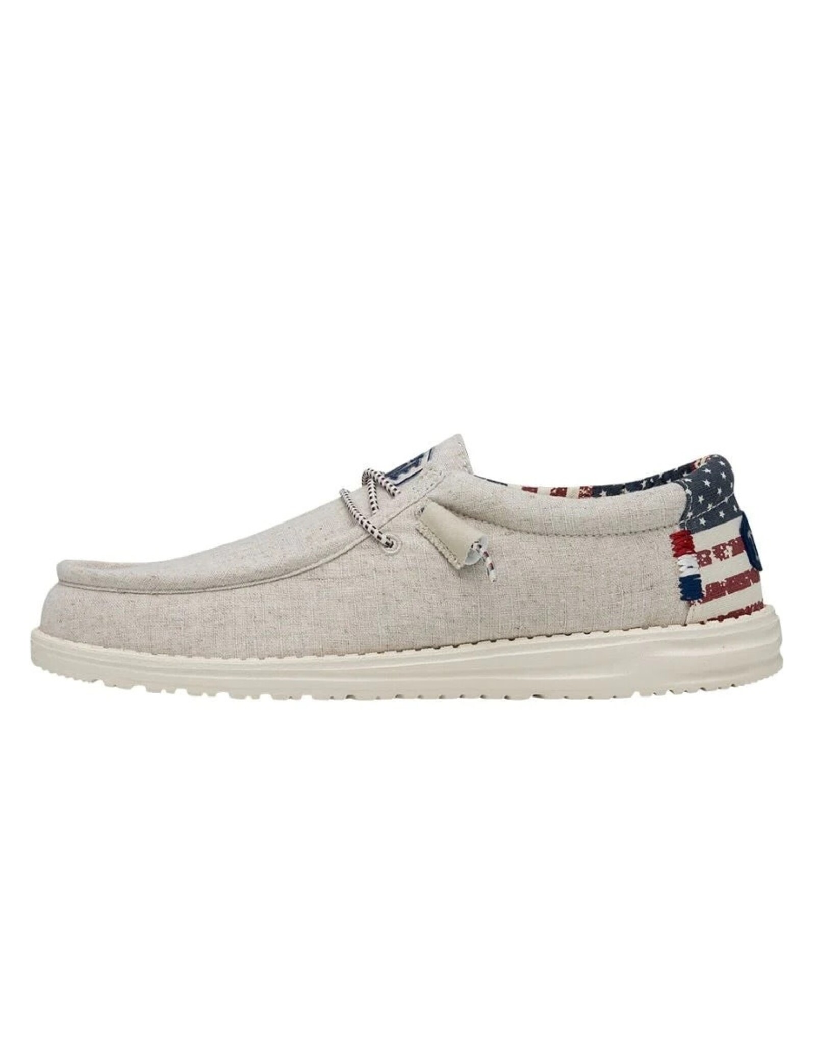 Hey Dude  Men's Wally Patriotic Off White 40001-1K1 Casual Shoes