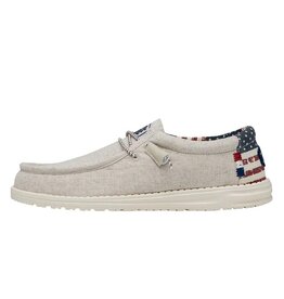 Hey Dude Men's Wally Patriotic Off White 40001-1K1 Casual Shoes