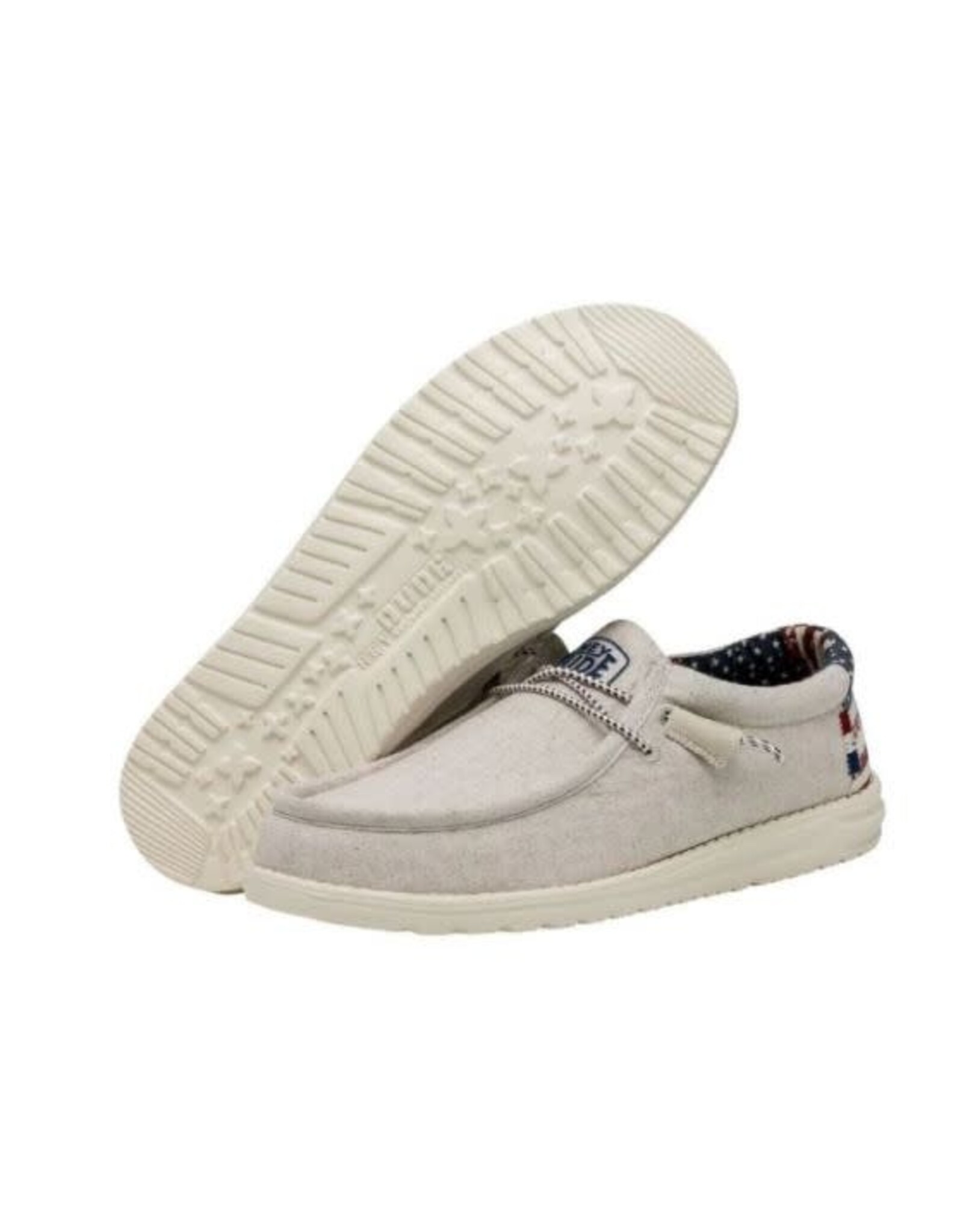 Hey Dude  Men's Wally Patriotic Off White 40001-1K1 Casual Shoes