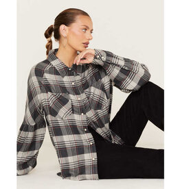 Wrangler Ladies Black Flannel 2339574 Long Sleeve Shirt