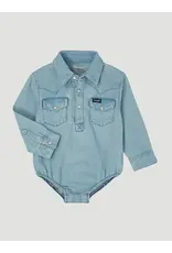 Wrangler Baby Long Sleeve Bodysuit PQ1371D Faded Blue