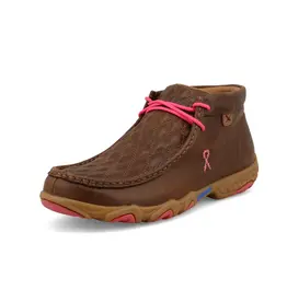 Twisted X Twisted X Ladies Dark Tan/Pink Breast Cancer WDMX004 Chukka Driving Mocs