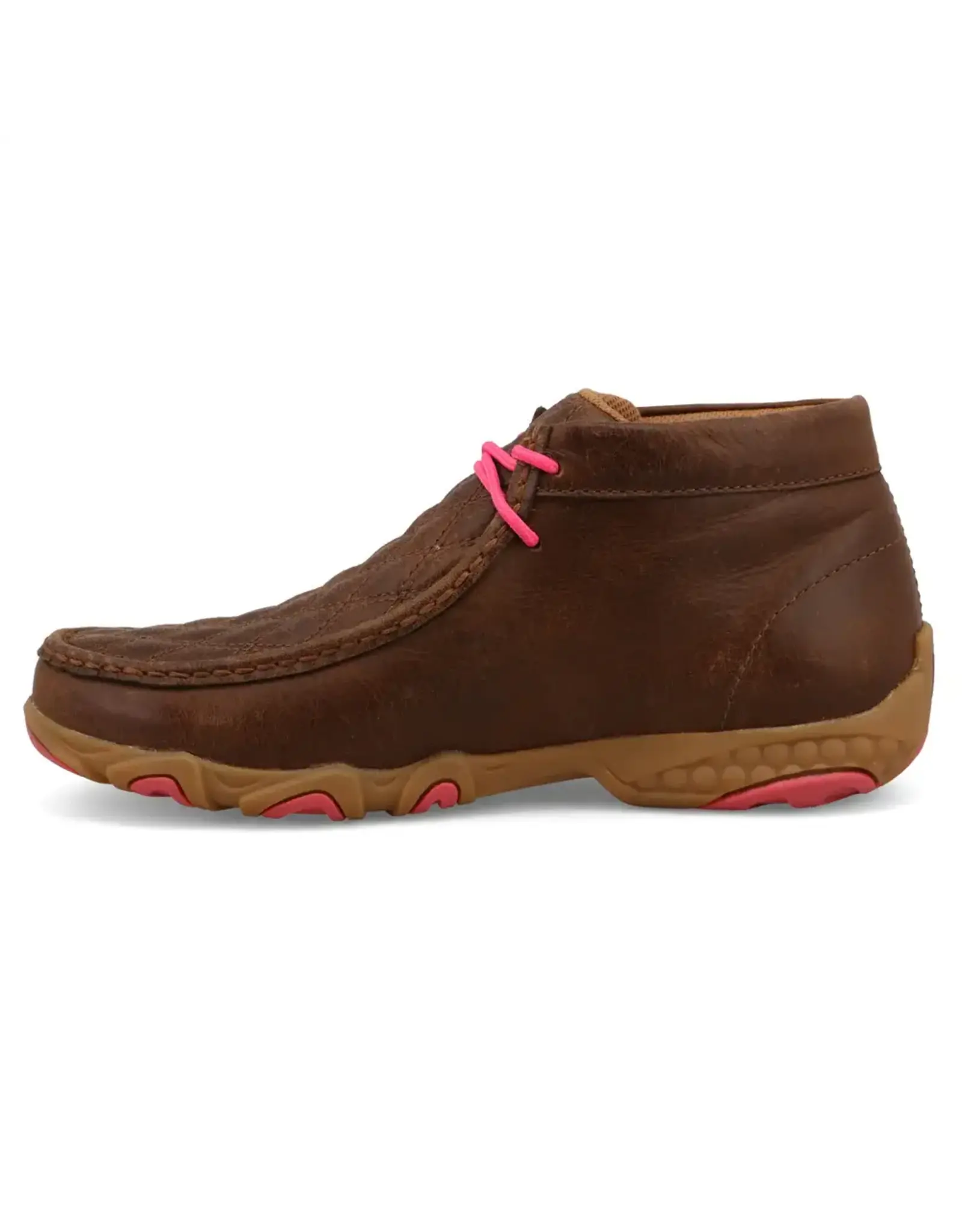 Twisted X Twisted X Ladies Dark Tan/Pink Breast Cancer WDMX004 Chukka Driving Mocs