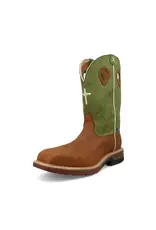 Twisted X Mens Nano Toe Green Top MXBNW07 12” Western Work Boots