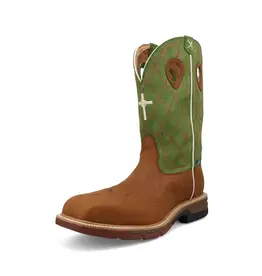 Twisted X Mens Nano Toe Green Top MXBNW07 12” Western Work Boots