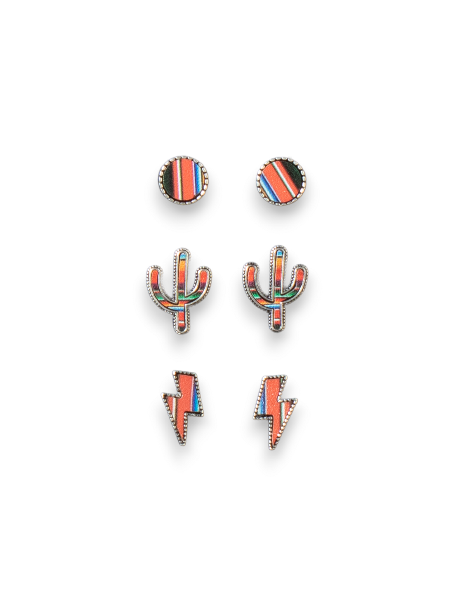 Silver Strike Silver Strike Serape Cactus Stud Earring Set D460014997
