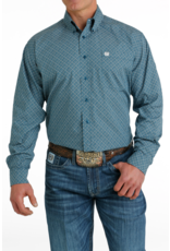Cinch Mens Classic Fit Blue Print MTW1105658 Long Sleeve Button Up Western Shirt