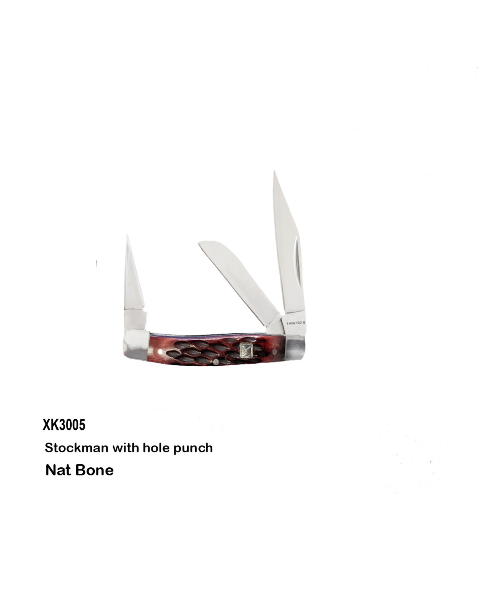 Twisted X Twisted X Bone Handle Pocketknife with Hole Punch XK3005