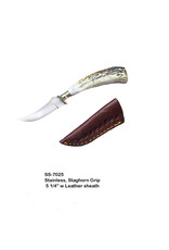 Circle SH Cutlery Circle SH Steel Stag Bone Handle Knife with Sheath SS-7025