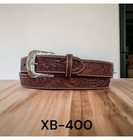 Twisted X Twisted X Cognac Floral Tooled XB-400 Belt