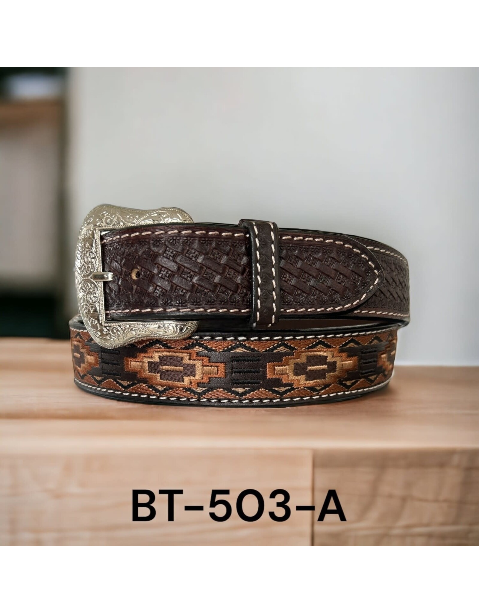 Ranger Cognac Aztec Embroidered BT-503A Belt