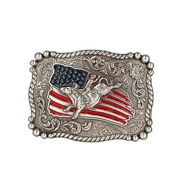 Nocona Nocona Bullrider With Flag Youth Buckle 36107