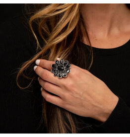 West & Co. West & Co. Black Cluster Ring R269BLK