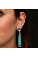 West & Co. West & Co. Turquoise Elongated Floral Earrings E805