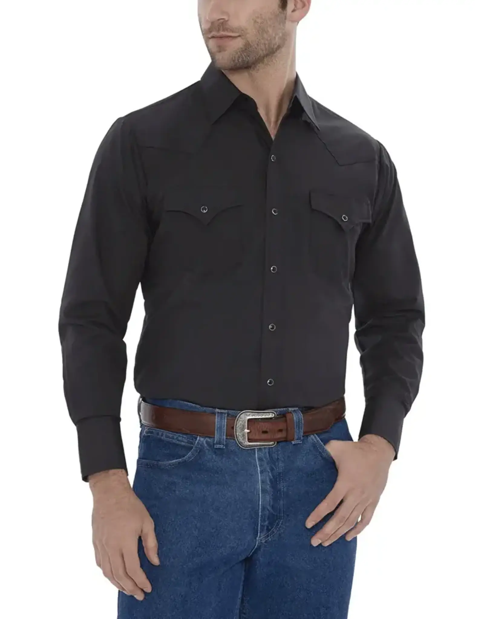 Ely Mens LS Shirt in Black Sz. 4X 15201905-89X