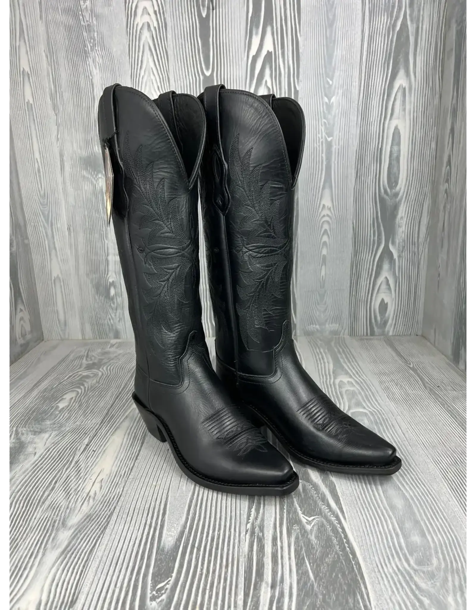 Old West Ladies TS1550 Tall Distressed Black Snip Toe Western Boots