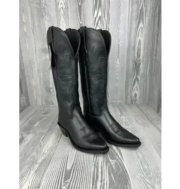 Old West Ladies TS1550 Tall Distressed Black Snip Toe Western Boots