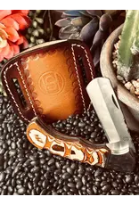 Circle SH Cutlery Circle SH Cutlery Bull Cutter CSH-GHFC2 Pakkawood Knife with Sheath