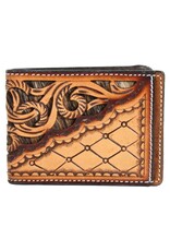 3D Belt Co 3D Leather Hair in Hide Inlay Trifold Wallet D250002908