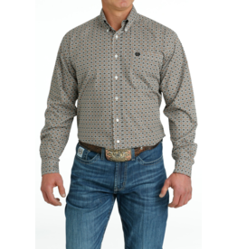 Cinch Men's MTW1105670 Copper/Olive Print Western Button Up Shirt