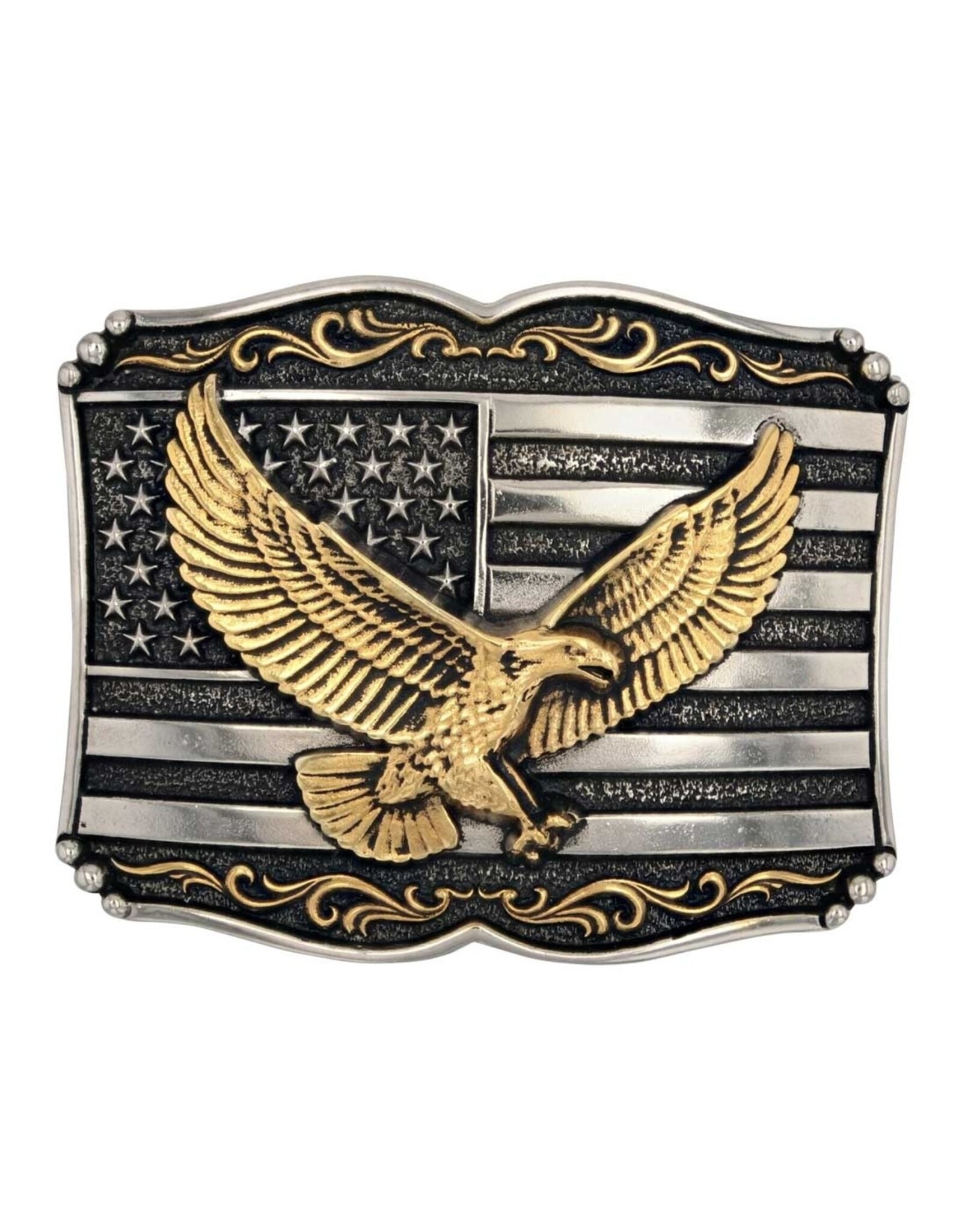 Attitude Jewelry Attitude Soaring Eagle and Flag Belt Buckle A952